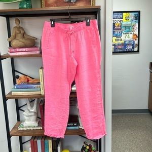 Lilly Pulitzer pink linen pants Size L